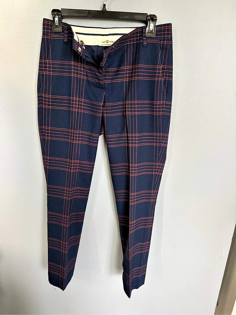 Tory Sport Plaid Skinny Pants Blue & Red Size 2